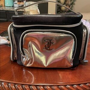 Juicy Couture Black and Silver Cosmetic Bag